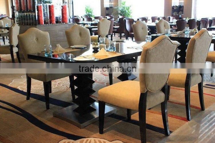 Square shape marble top restaurant table and wooden restaurant chair XT0780