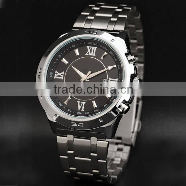 2015 high quality pebble all stainless steel vogue watch for couples