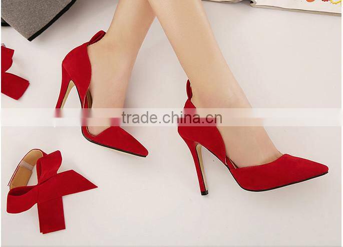 high quality red pointed toes high heel women pump shoes