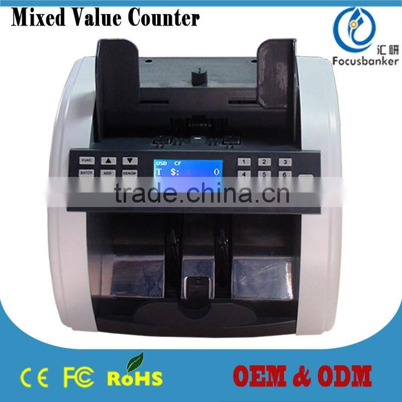Mixed Denomination&Multi-Currency Counter/Money Counter/Bill Counter with UV,MG/MT,IR Detection for USD & Colombian Peso(COP)