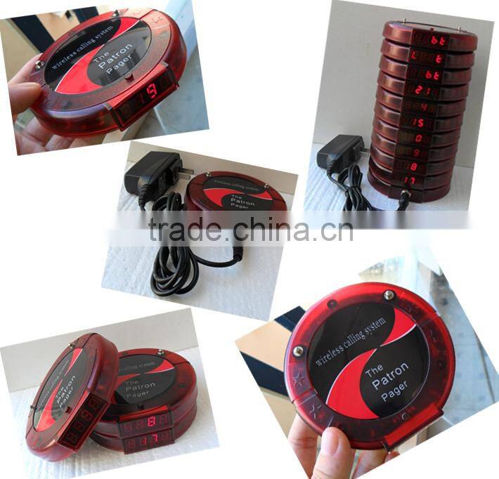 HOT SELL Wireless guest paging system Restaurant calling Transmitter wireless coaster pager