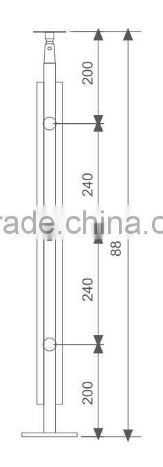 stairs wood balcony balustrade/stainless steel wood balcony balustrade RP-632