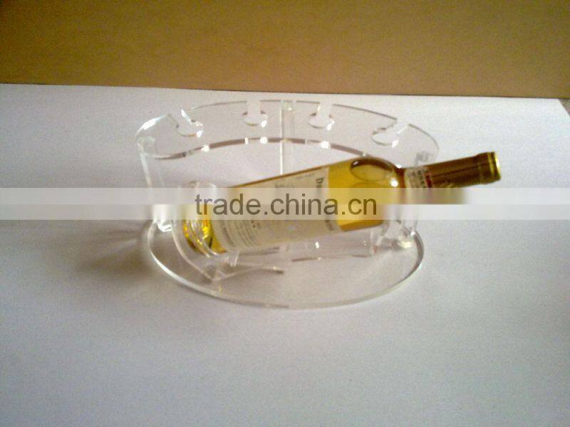 Without insert or edge wine glass clear acrylic tray