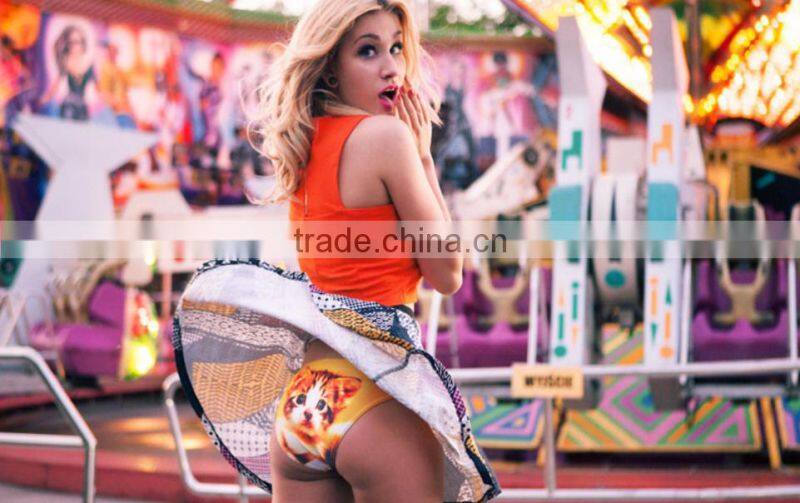 adult top hot sex panties pug dog cut cat sexy girls tight lingerie stretchy underpanties 3d digital full print custom hot sale