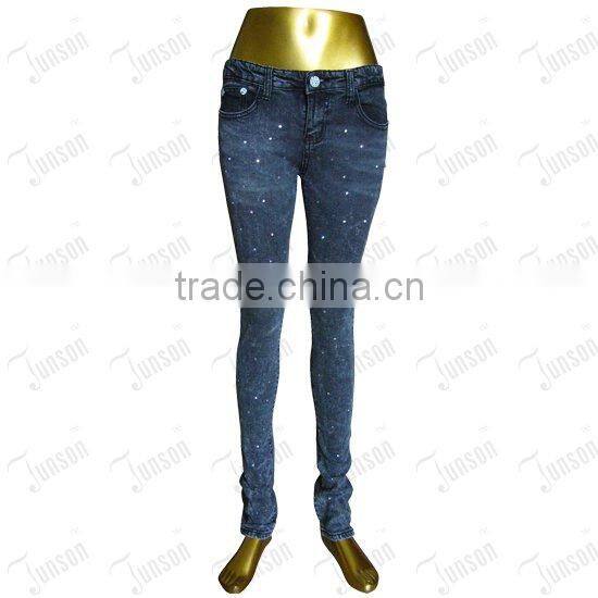 Lady's denim jeans JS-10905# dk gray