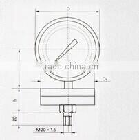 stainless steel diaphragm air pressure gauge