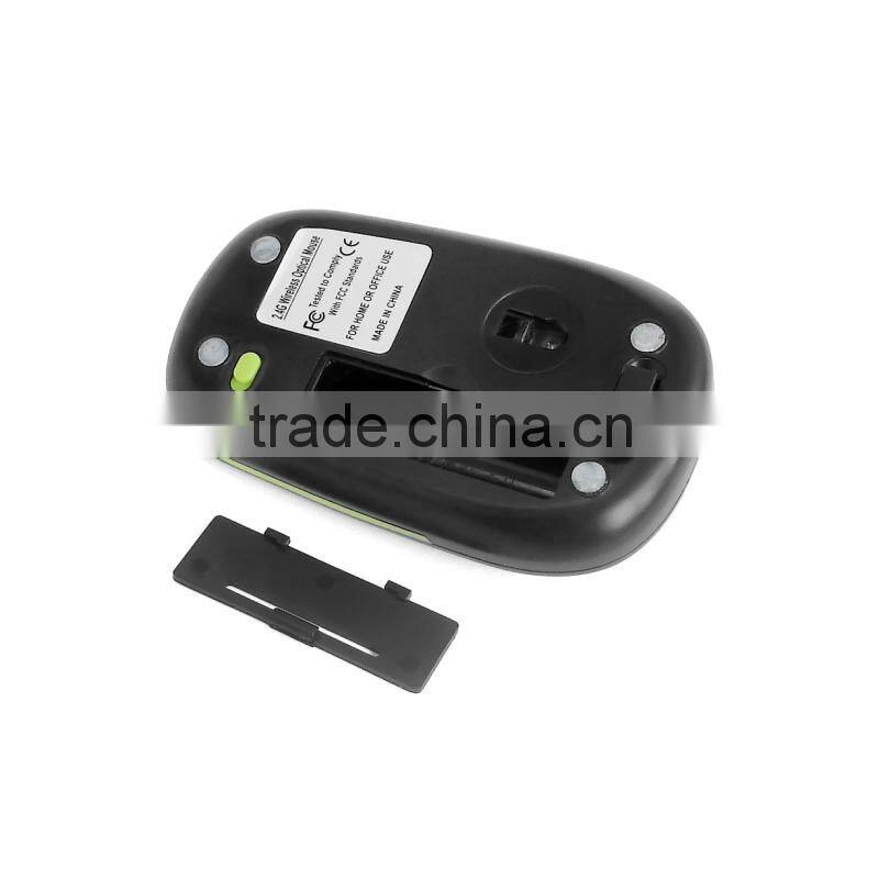 2.4Ghz gift wireless slim mouse with transparent crystal plastic box packing