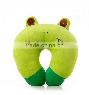 cute and soft animal shape plush frog u pillow