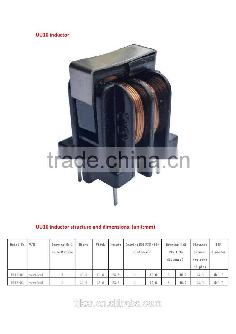 CE, ROHS approved, UU16 common mode inductor