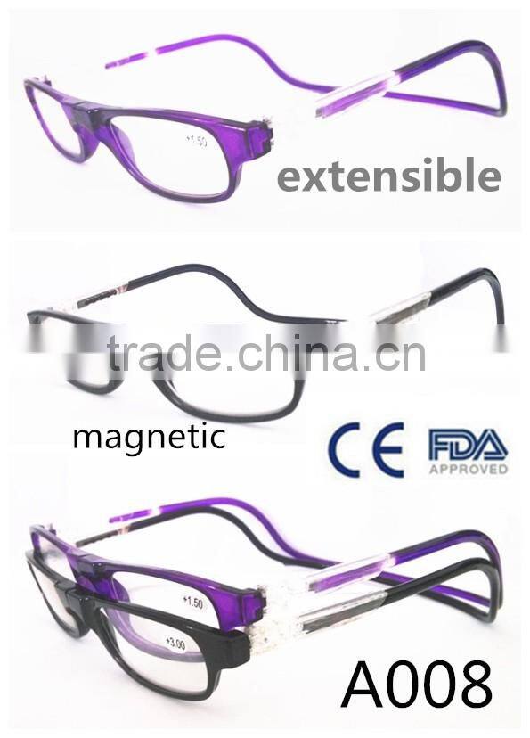 Wholesale Plastic Magnetic Split Extensible Indestructible Reading Glasses