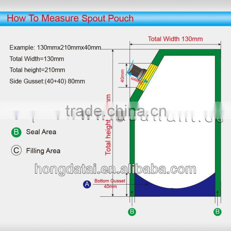 drinking water bag/stand up spouted water pouch