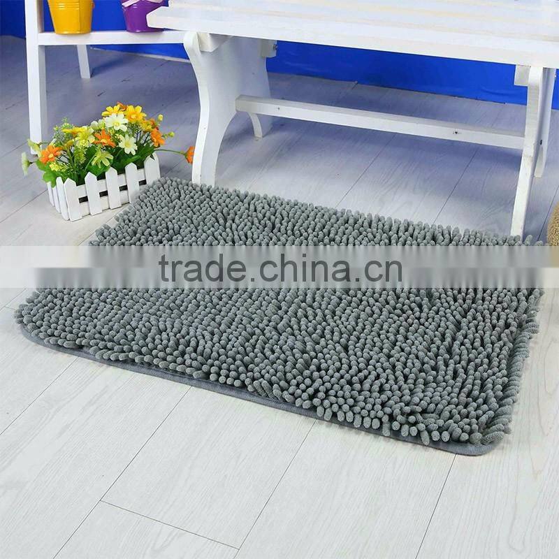 Chenille non slip bath mat