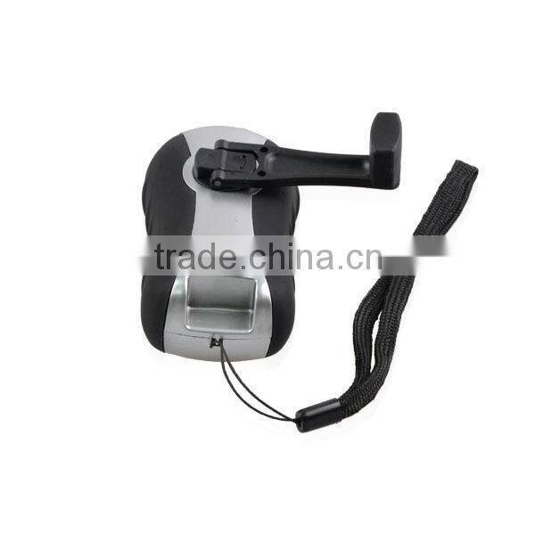 New style 1 led 3 modes hand crank torch light for out door