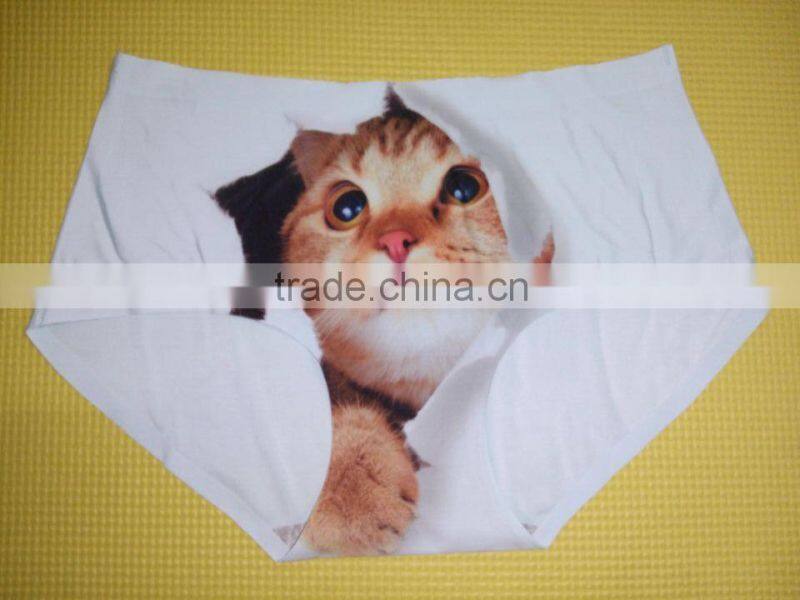 Smooth Traceless Lingerie Sexy Cat Printed Hipsters Anti-exposure Panty