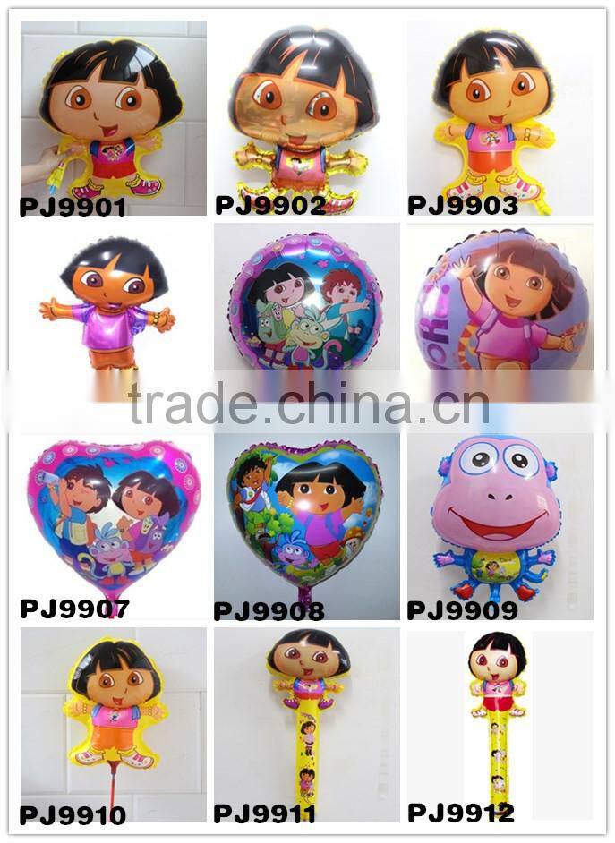 45*45cm round bule Dora Aluminum balloons birthday party decorations kids gift mylar balloons
