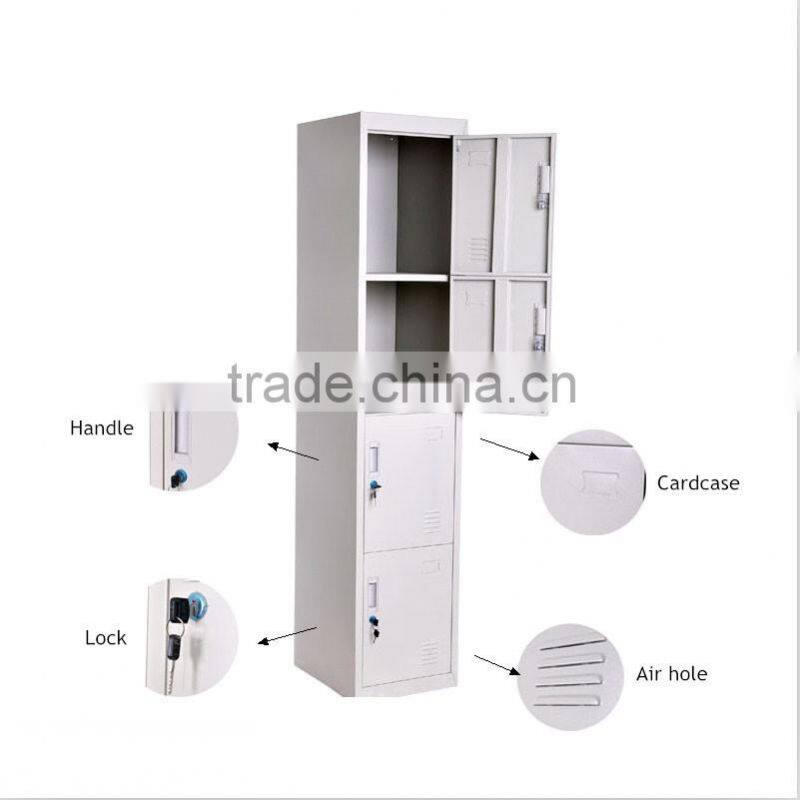 Single Column 4 Door Grey Steel Locker, School Clothes Closet