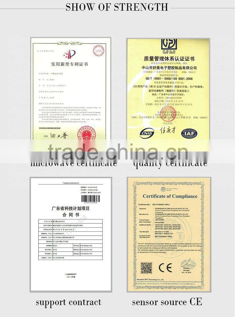 China supplier ce rohs dimmable pir sensor led downlight ac85-265v