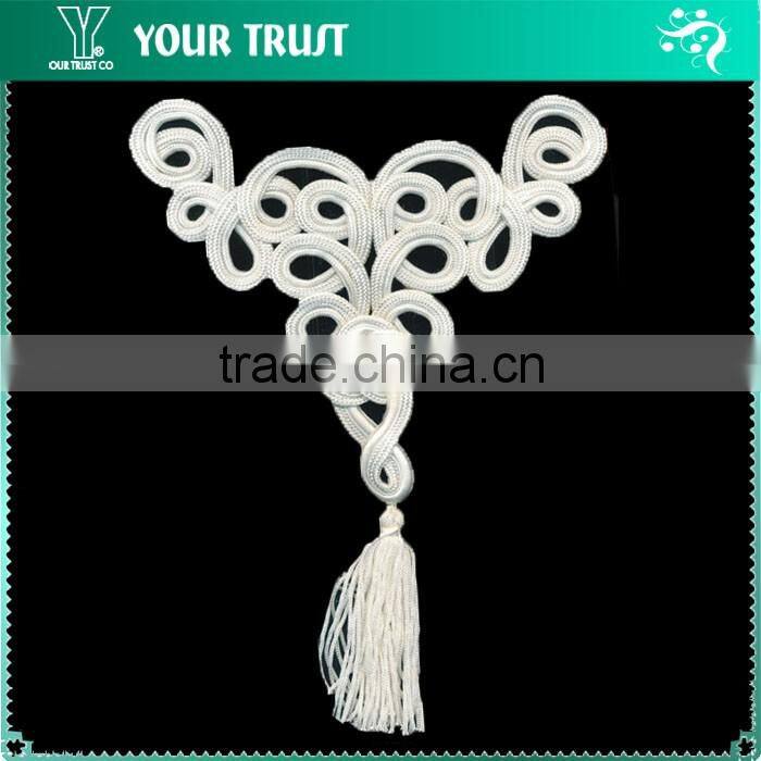 Height 2.5 Centermeter All Black Sew On 100% Nylon Chinese Knot Frog Buttons