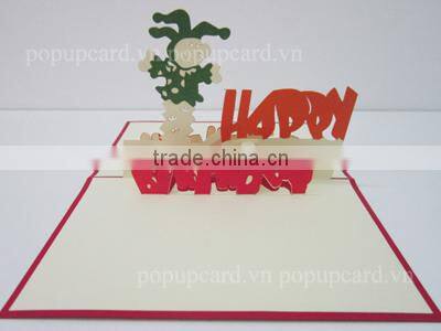 Cockscomb Flower 3d pop up greeting card