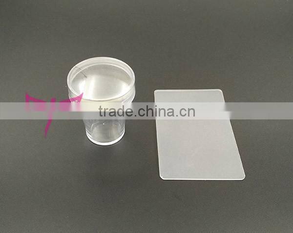 Hot nail art stamper XL 4cm clear jelly stamper with cap factory sell
