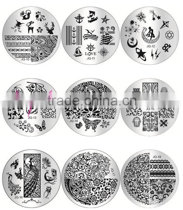New 2016 round shape nail art stamping plate 5.6cm nail art image plate