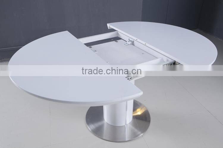 High gloss round rotating dining table designs