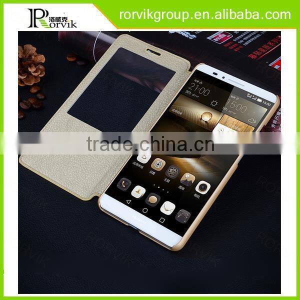 Newest Product brand name stand bumper phone case for HUAWEI MATE 7 two mobile leather phone case