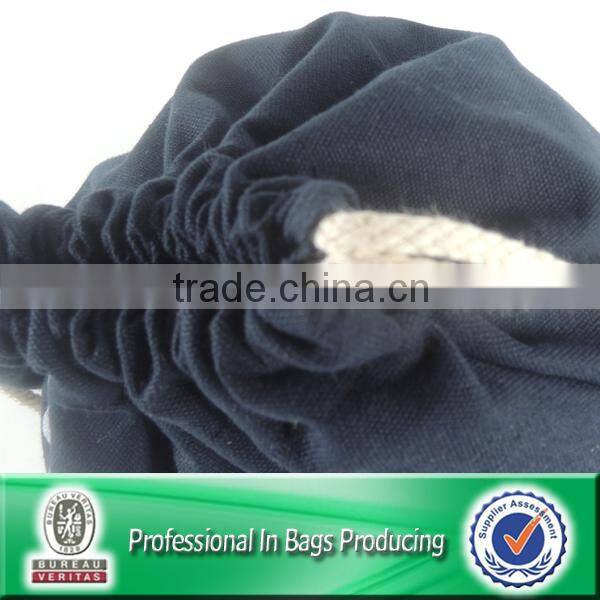 Custom Cheap Black Cotton Drawstring Bag