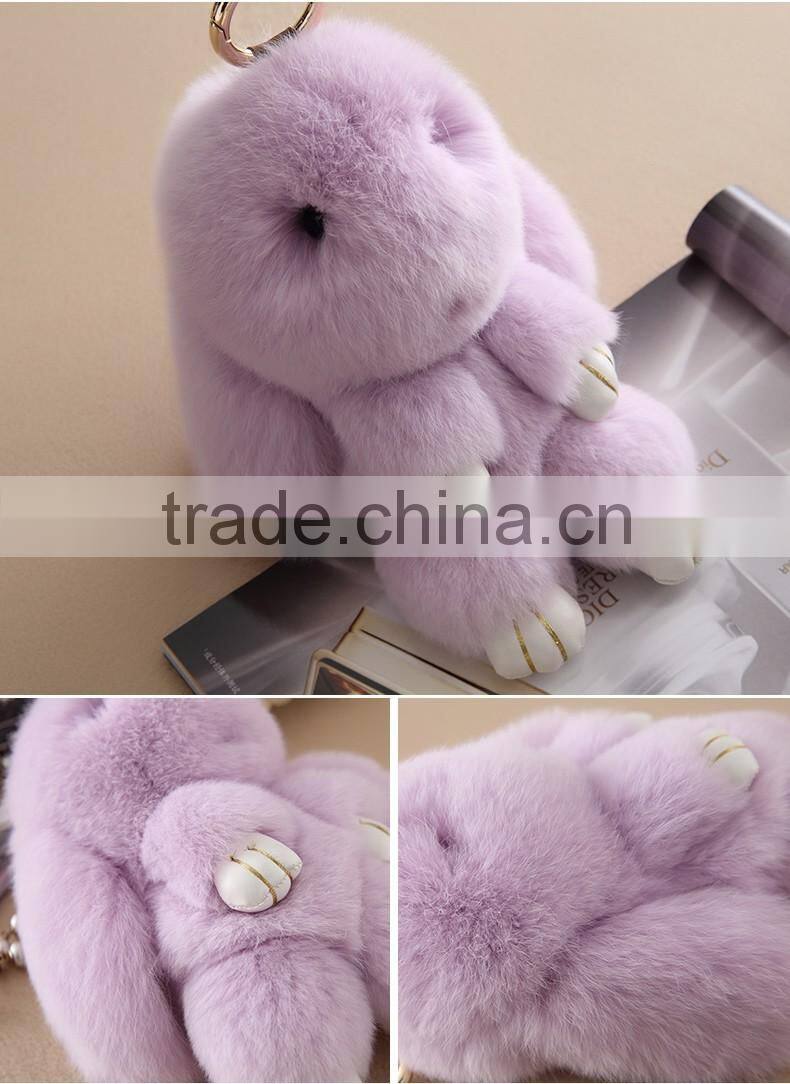 fashion rabbit fur pendant colorful rabbit animal rabbit fur accessory bag charm