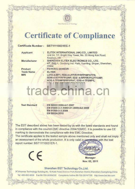 2013 Waterproof IP68 for truck reverse parking sensor