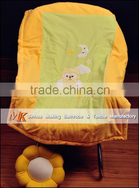 elegant patterns of Cartoon animal embroidered kids coral fleece baby & infant blanket