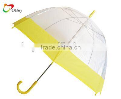 Vinyl plastic canopy manual open dome umbrella with trim
