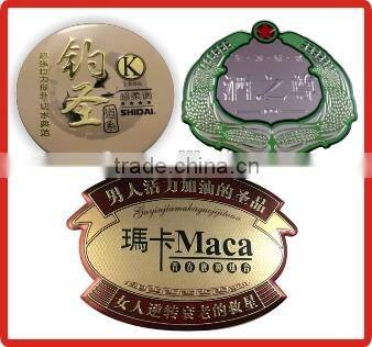 hot sell high quality red wine label adhensive metal wine label factory