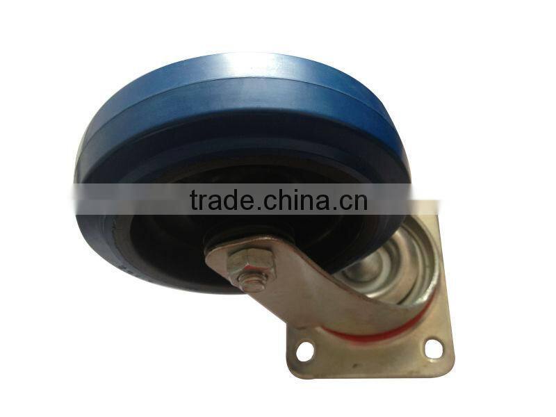 swivel blue elastic rubber caster