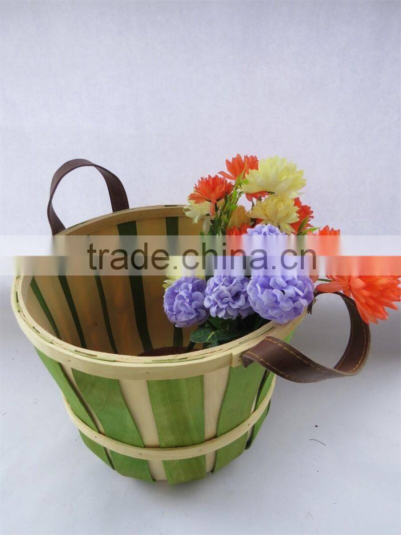 Beautiful decorate green flower basket