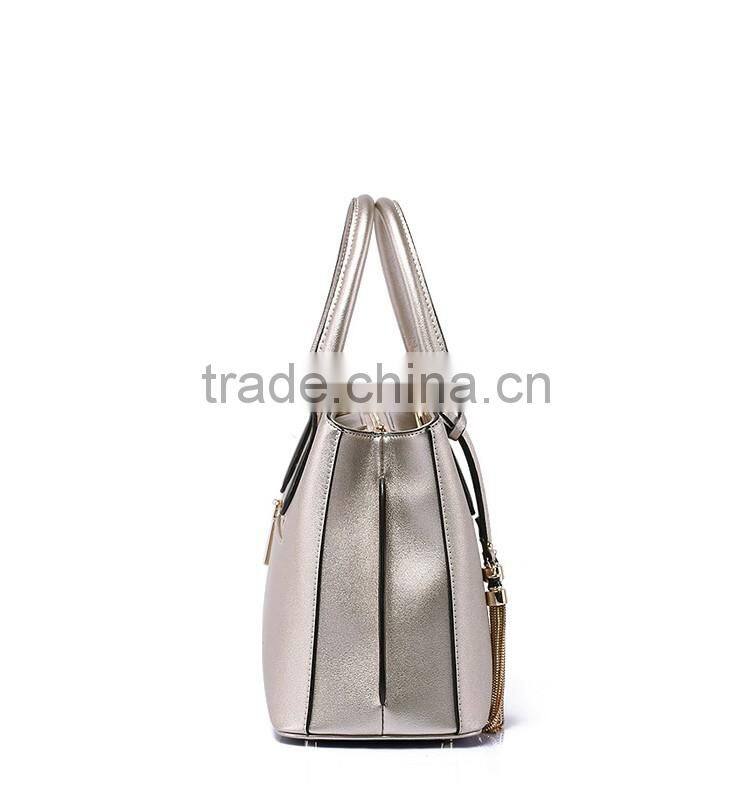 Designer Shell Beach PU Leather Hands Bags with Metal Tassel