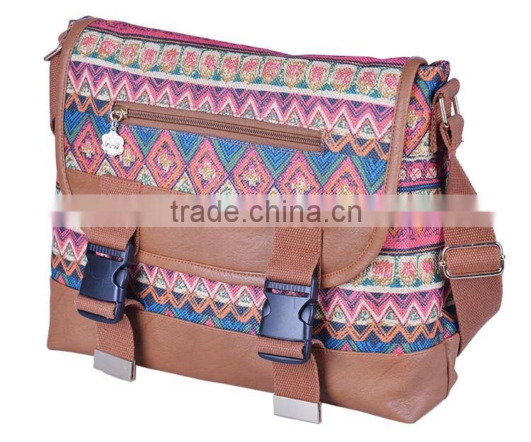 China factory 2016 new design canvas messenger bag for women