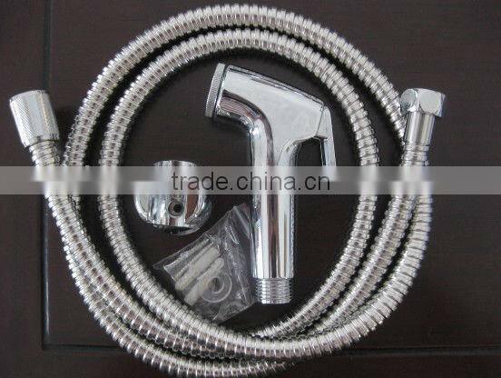 Brass T-adapter+ Hand held Bidet Toilet Shattaf Kit Sprayer &Wall Bracket+ hose GY-07