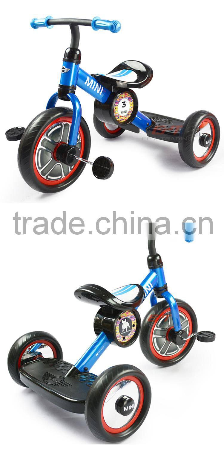 Top quality licensed 10" kids tricycle with back seat for sale