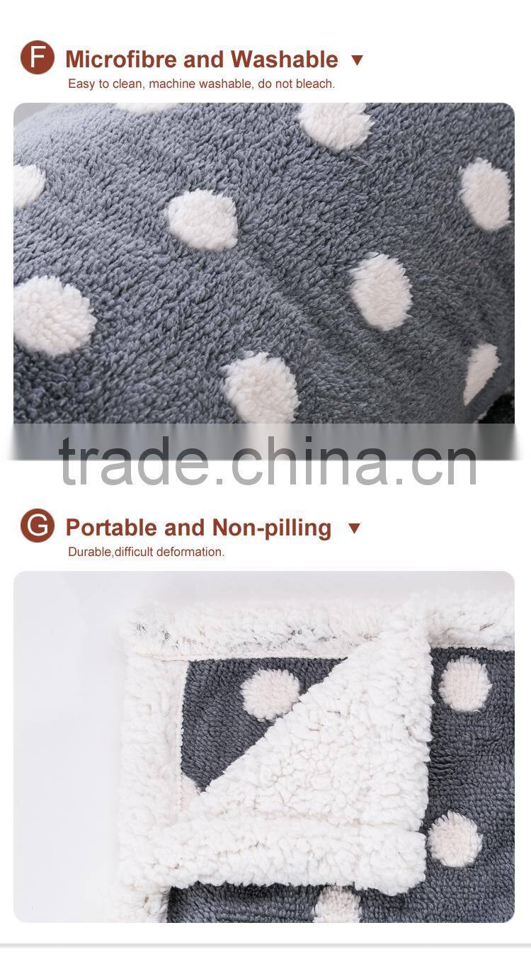 60"x80" standard size Sherpa blanket with 2cm turnover locked