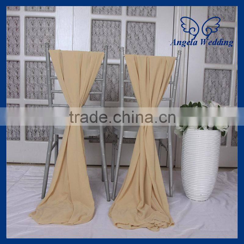 SH005D Custom made many colors Nice new wedding chair sash gold sequin chair sash with white flower
