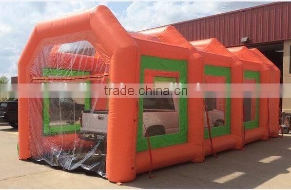orange green inflatable paint booth