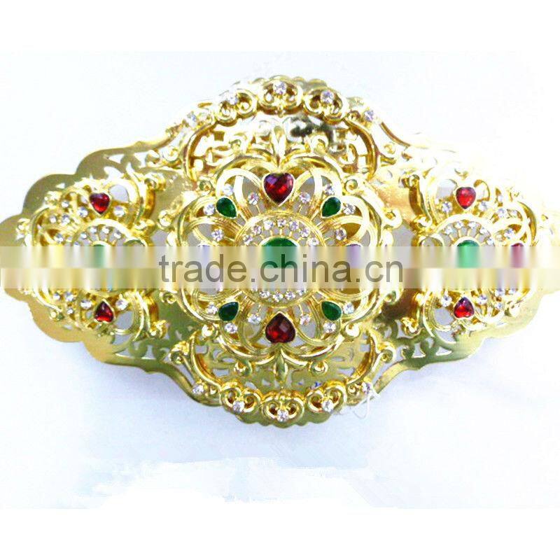 Laste design silver metal waist belt buckles wholesale with crystal stone