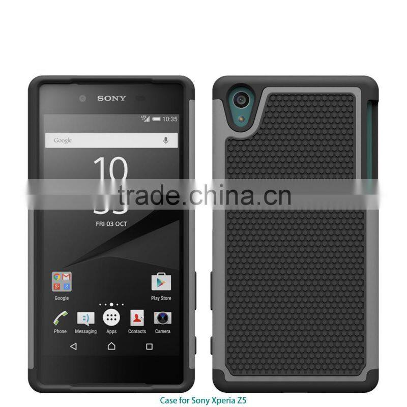 2015 new products TPU+PC Football Pattern Case for sony xperia z5 case factory price