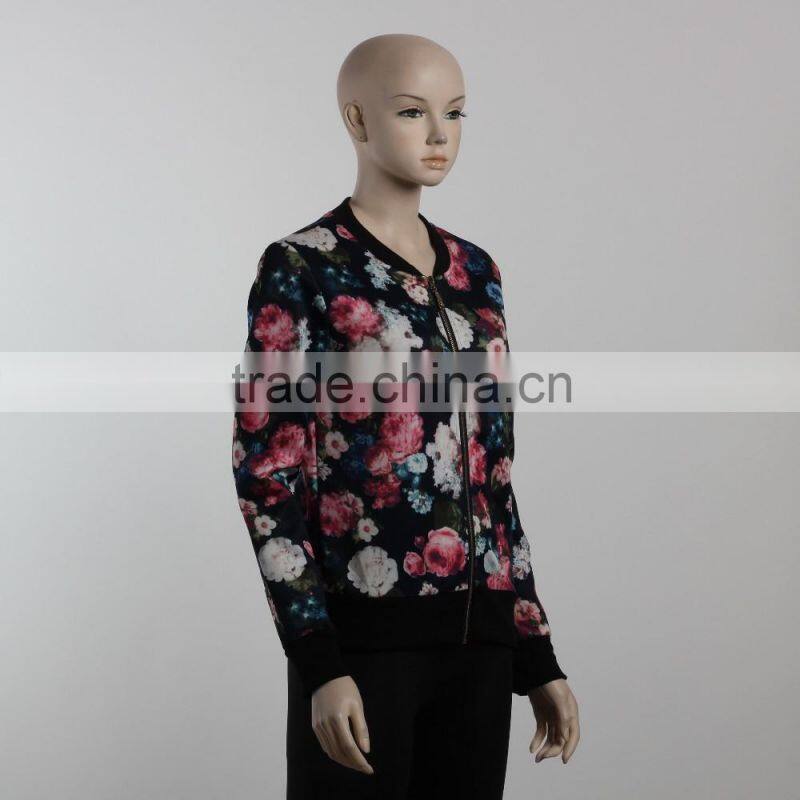 F5W20107 Women Floral Printed Bomber Jackets