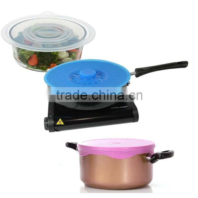 OEM silicone pot cover lid set ,silicone suction lids set for bowl