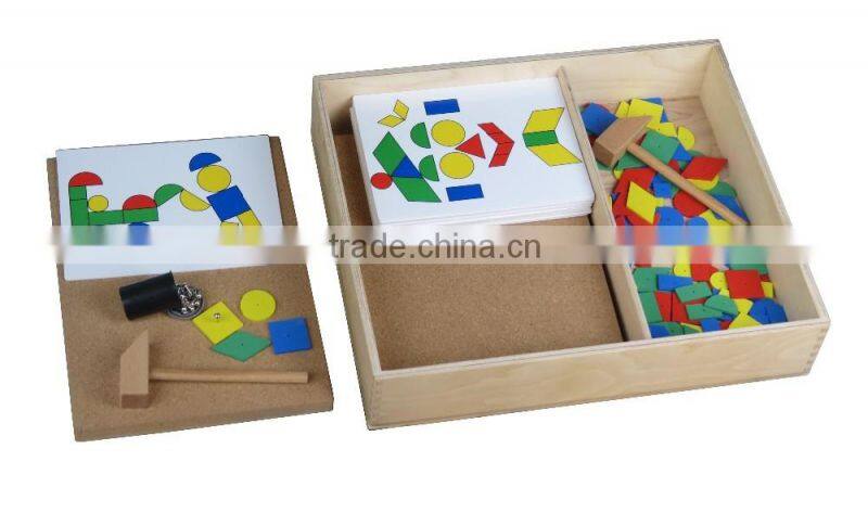 Montessori huner preschool material for hammer exercise