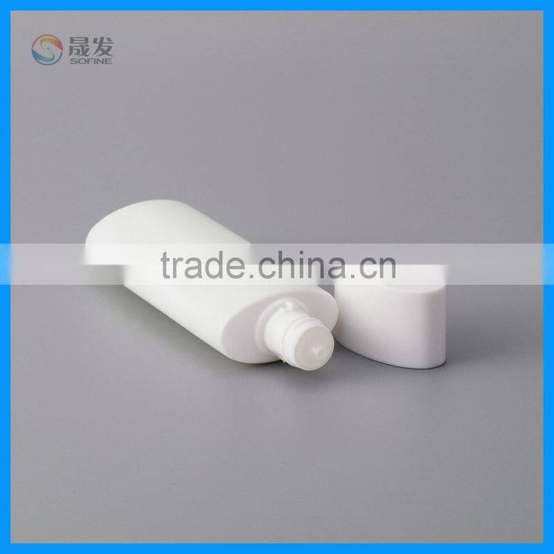 Plastic empty sunsceen bottle