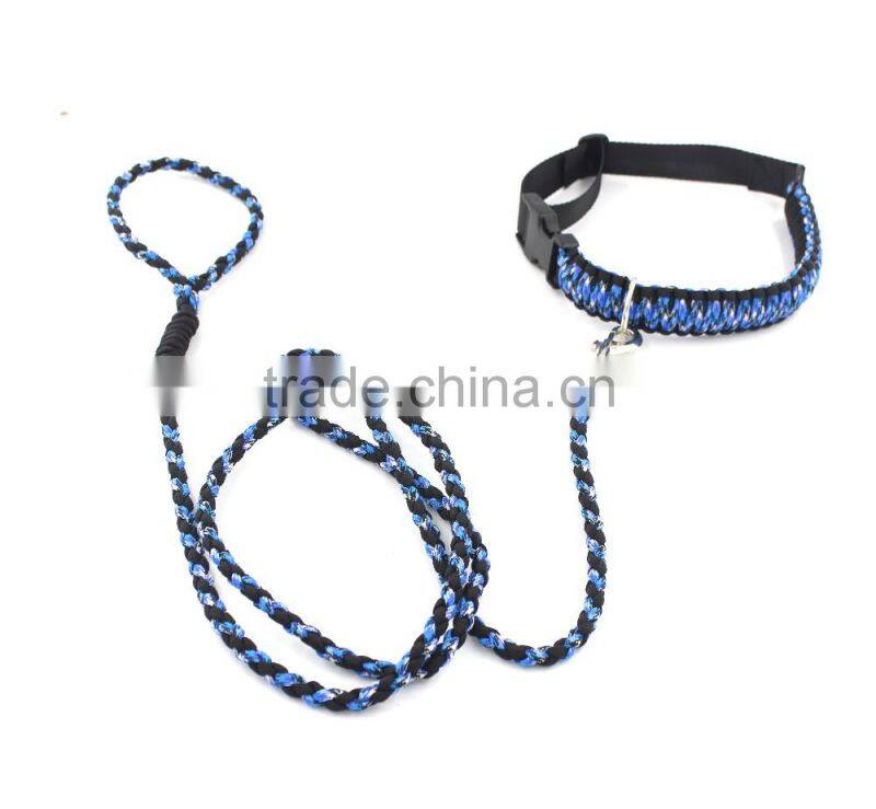 Braid paracord dog leash and collar