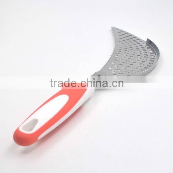 Unique design TPR handle Best quality stainless steel colander with long handle fruit colander